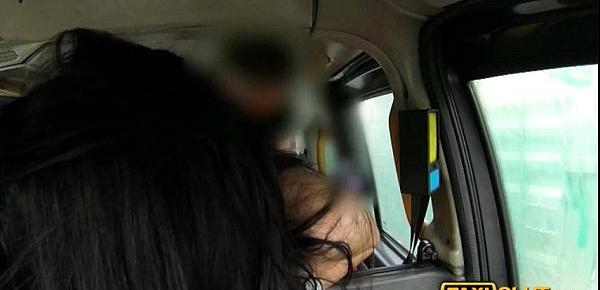  Pretty amateur black haired pounded for a free cab fare